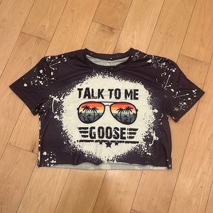Talk to me goose crop top